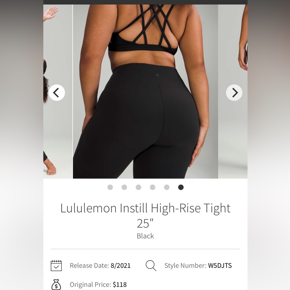 Lululemon NWT instills black 25”